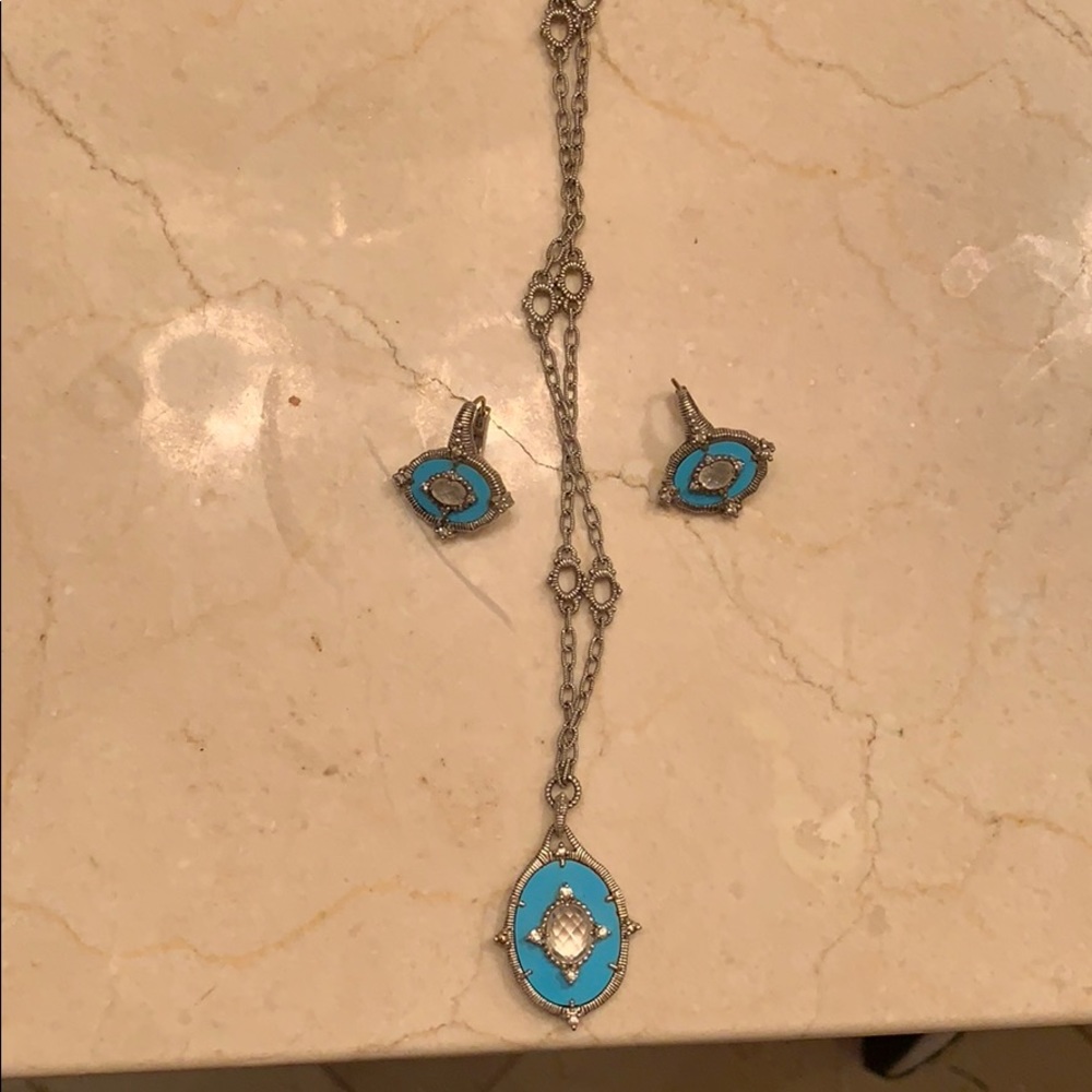 Judith Ripka necklace and matching earrings